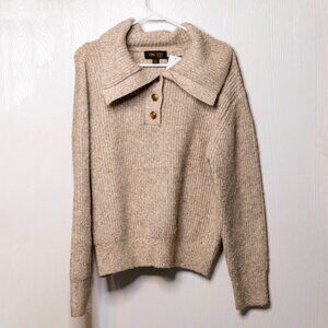 NWT Truth By Republic Button Camp-Collar Sweater - Size Large